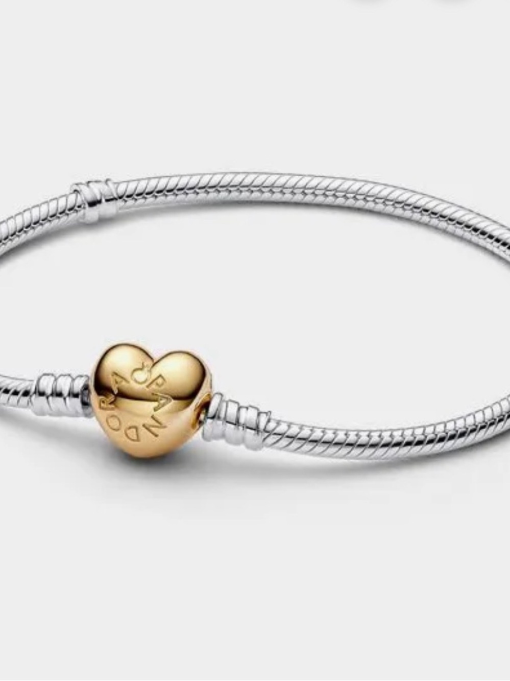 Pandora Two-Tone Heart Clasp Bracelet in Gold and Silver
